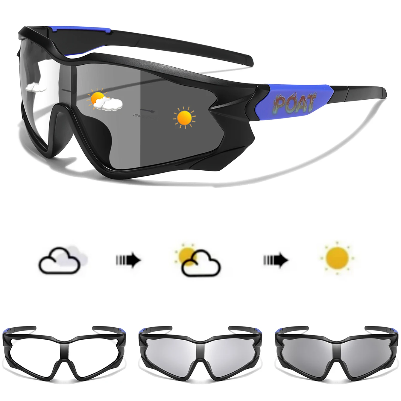 AliExpress POAT Brand Photochromic Eyewear for Men Women MTB Bike Bicycle Cycling Fishing Running Glasses New Style Sunglasses Sports