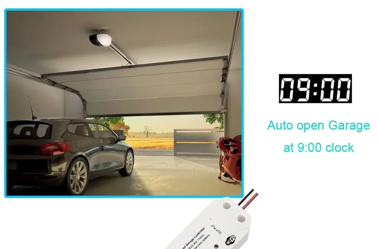 Controlador inteligente de apertura de puerta de garaje Tuya WiFi, controlador de puerta de garaje de 2,4G, Control remoto de sincronización,