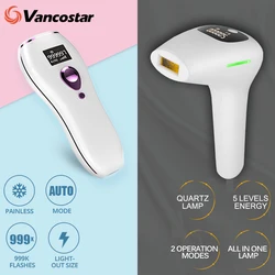 Vancostar-depiladora láser IPL para hombres y mujeres, recortador permanente indoloro, cuidado de la piel, LCD, envío directo