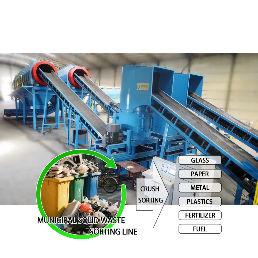 MSW Rifiuti 500t/d Selezionatore di rifiuti intelligente Macchina per la lavorazione dei rifiuti municipali Selezionamento dei rifiuti Separatore per il riciclaggio