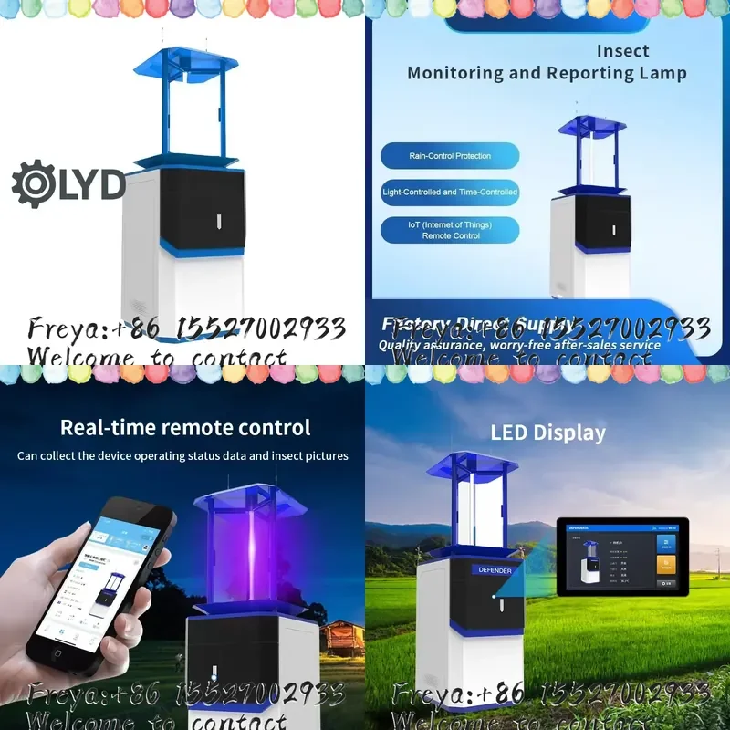 AI Solar Insect Killer Light Automatic Pest Capture Trap for Farm Orchard Pest Monitoring