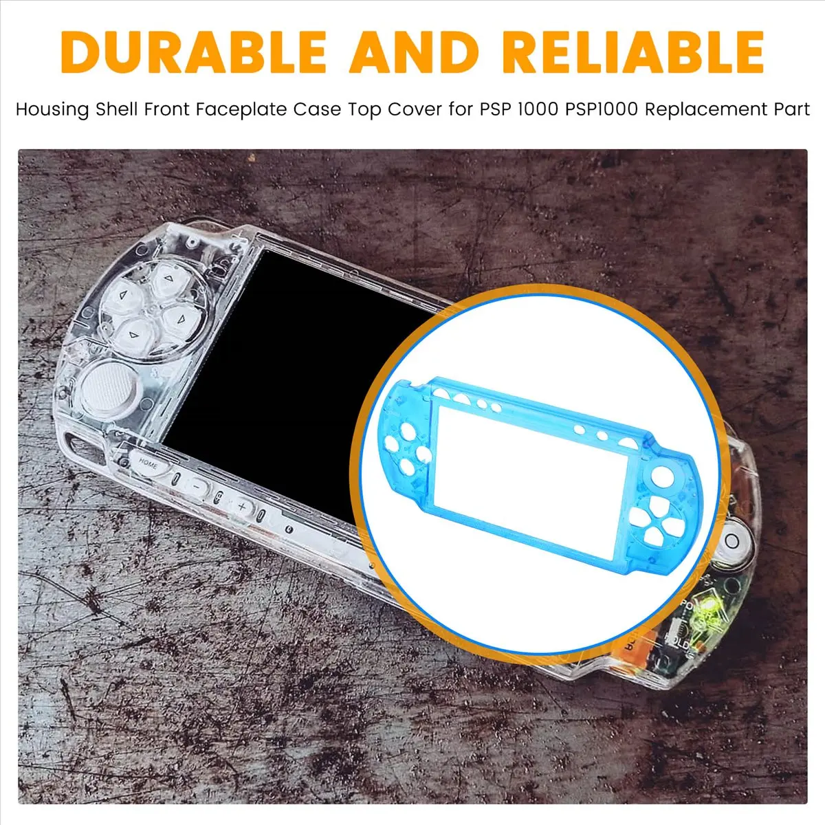 Крышка верхнего корпуса SCLS для PSP1000, верхняя часть корпуса игровой консоли, передняя лицевая панель, верхний чехол, цвет: голубой (Lake Blue)