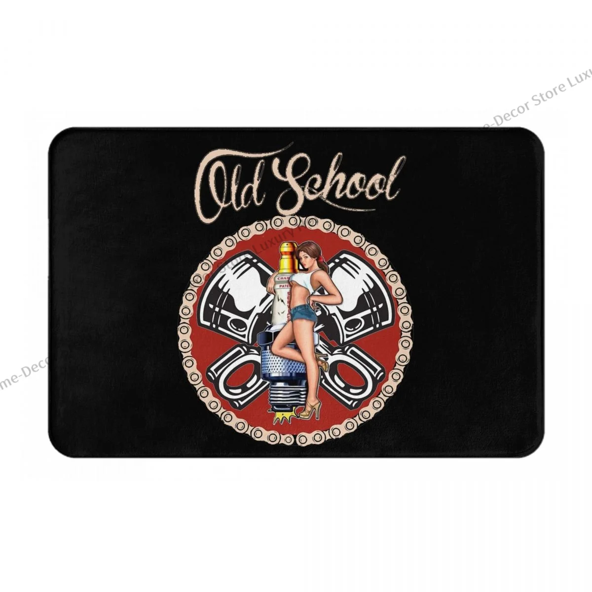 Non-slip Doormat Vintage Old School Pin Up Girl Bath Bedroom Mat Welcome Carpet Home Modern Decor