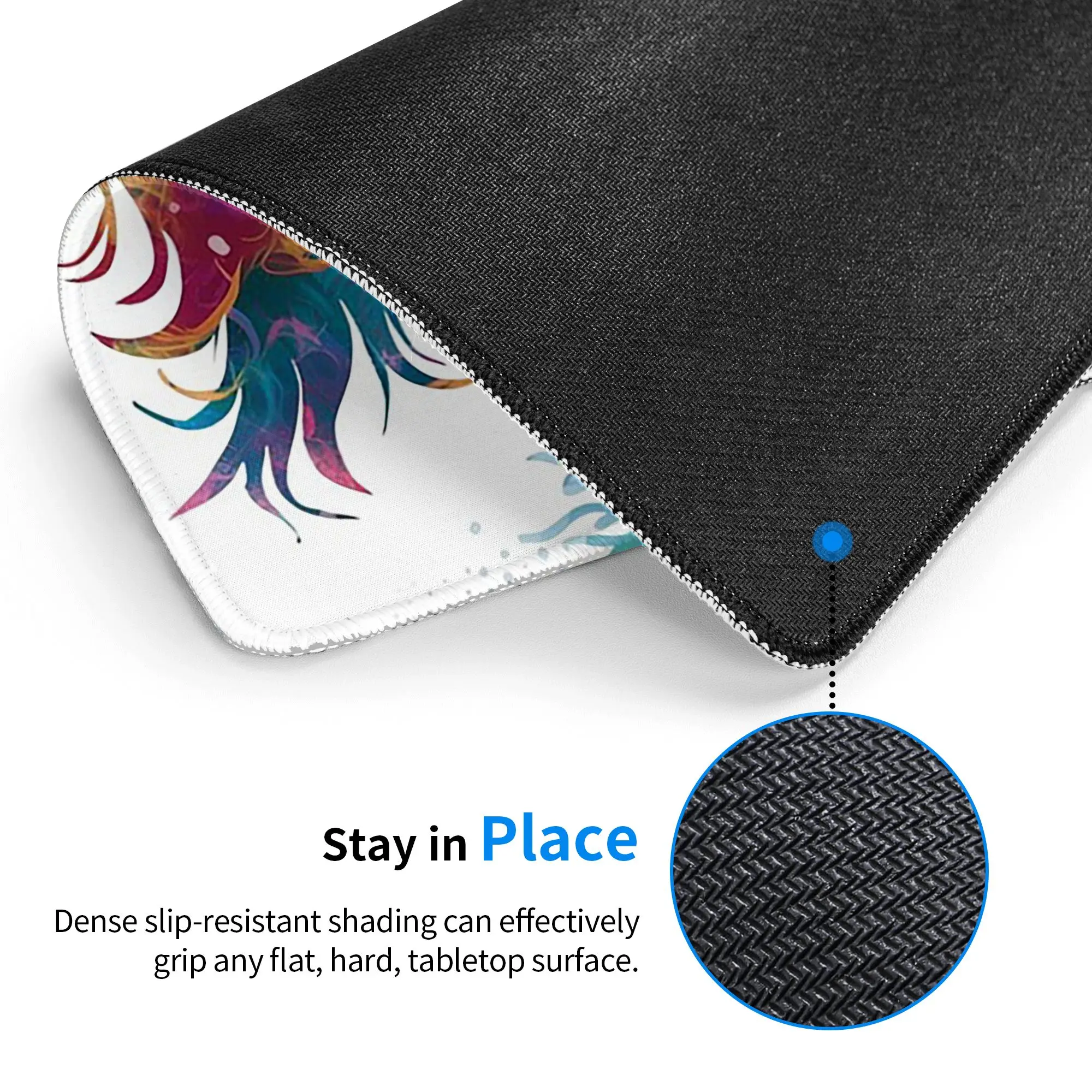 Vibrant Mermaid Design Mouse Pad Computer Keyboard Mouse Mat Gaming PC Laptop Desk Mat Office Table Mats
