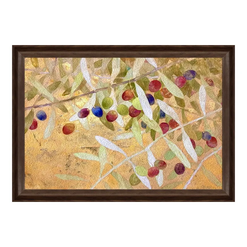 Medieval style colored fruit hand-painted oil painting living room dining room hanging painting