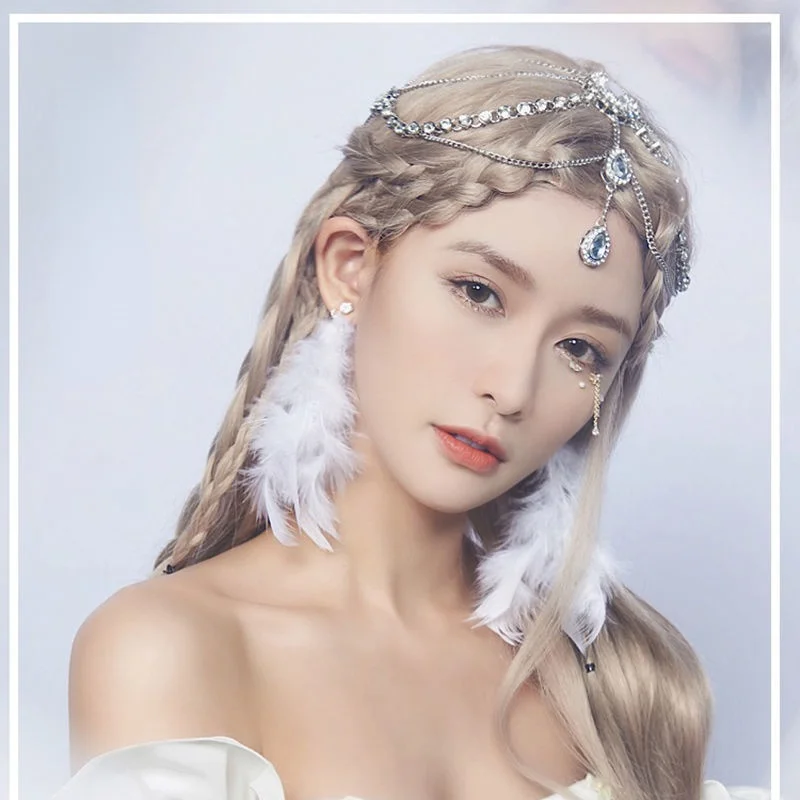 Luxury Bohemian Style Headdress Hair Accessories Female Super Fairy Ethnic Style Head Chain Crystal Bride Headpiece Halloween