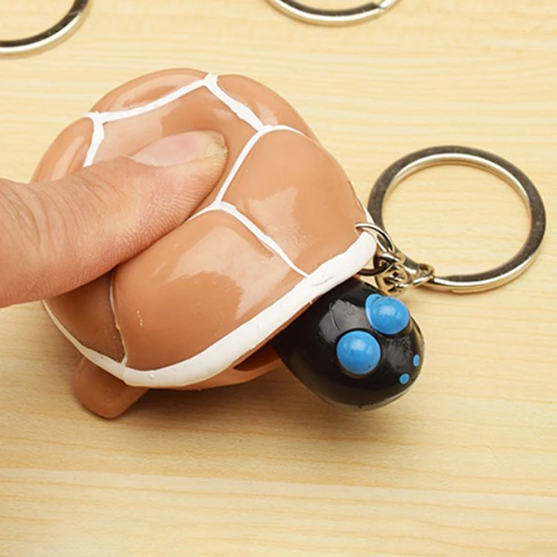 Tortoise Keychain Head  Squishy Squeeze Toy for Stress Reduction for Men