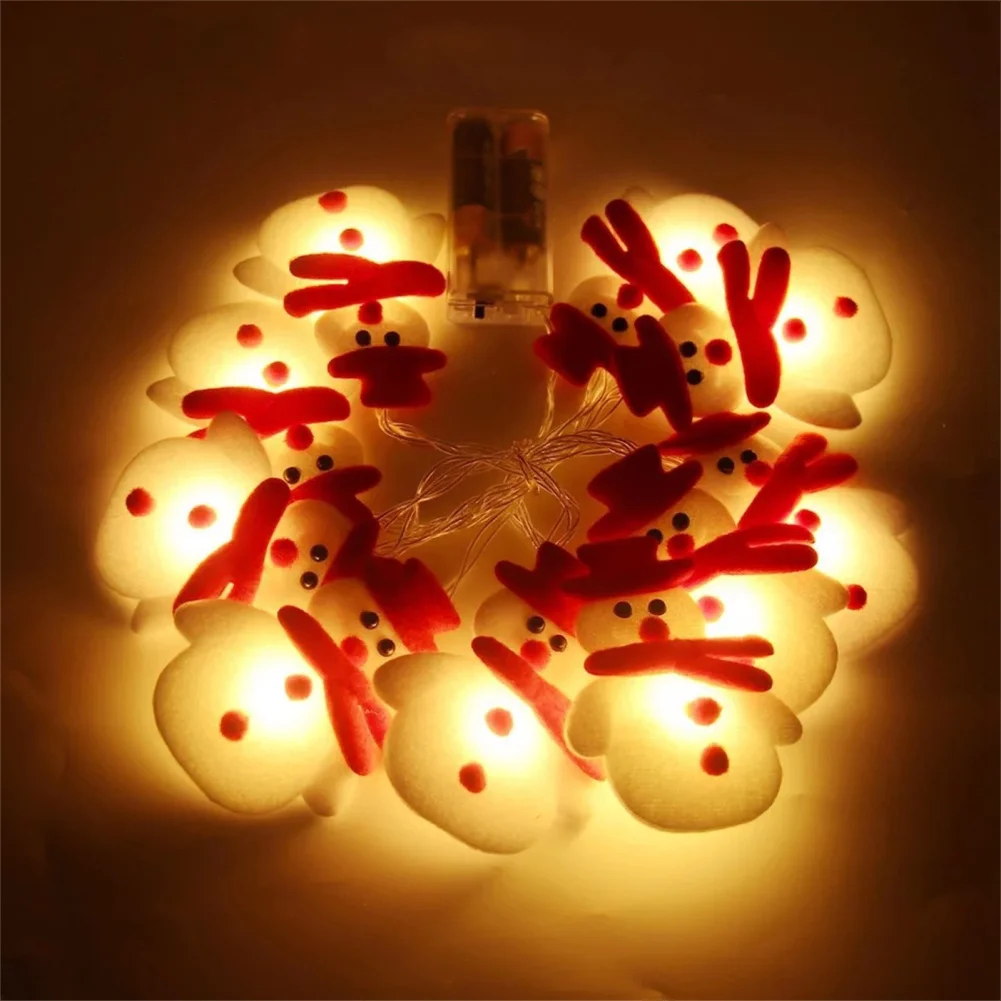 10 /20 LEDs Christmas Snowman String Lights 2000K Waterproof Luminous Led Fairy Lights Christmas Decoration For Garden Path Yard