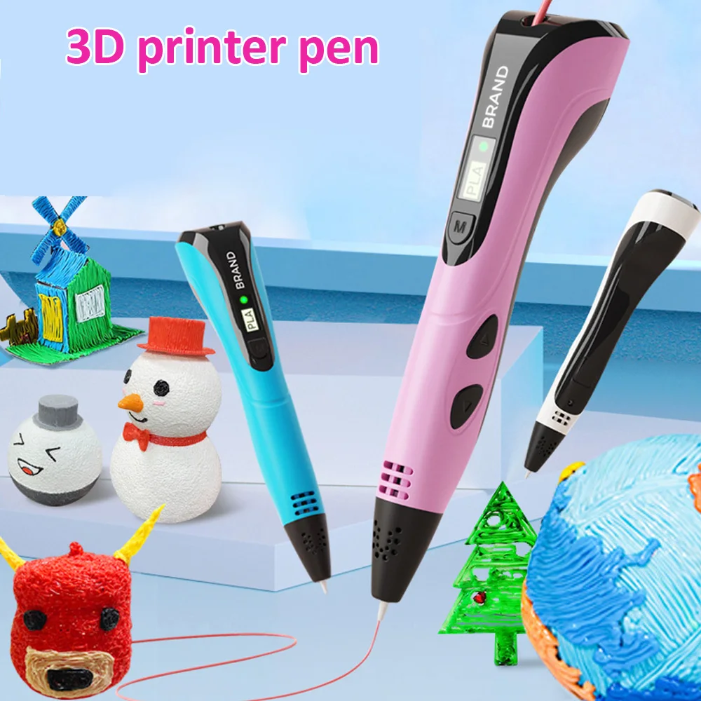 

Детская ручка для 3D печати со светодиодным дисплеем, нить PLA, детский USB-инструмент для рисования, игрушка для рисования, сделай сам, подарок на Рождество и день рождения ﻿