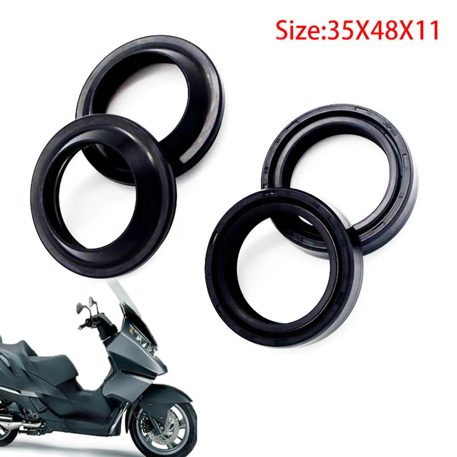 Front Fork Oil Seals and Dust Seals Durable 35x48x11mm Automotive Accessories