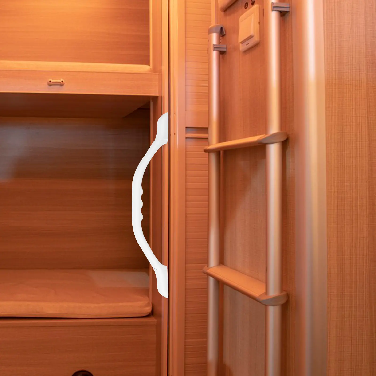 

Rv Door Pull Handle Nylon Material for Camper Motorhome Trailer Cabinet Drawer Grab Bar Replacement Sleek Modern Functional
