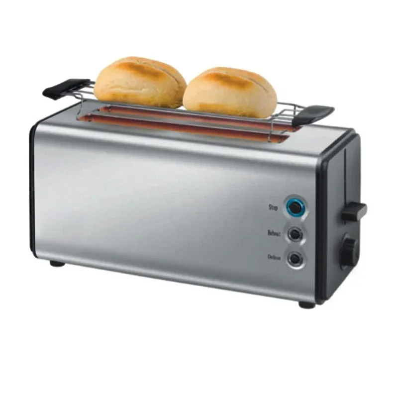 stainless steel Digital extra wide slot 2 slice toaster for sandwich/bread  classic oval, reheat/defrost/ 7 level shade toaster