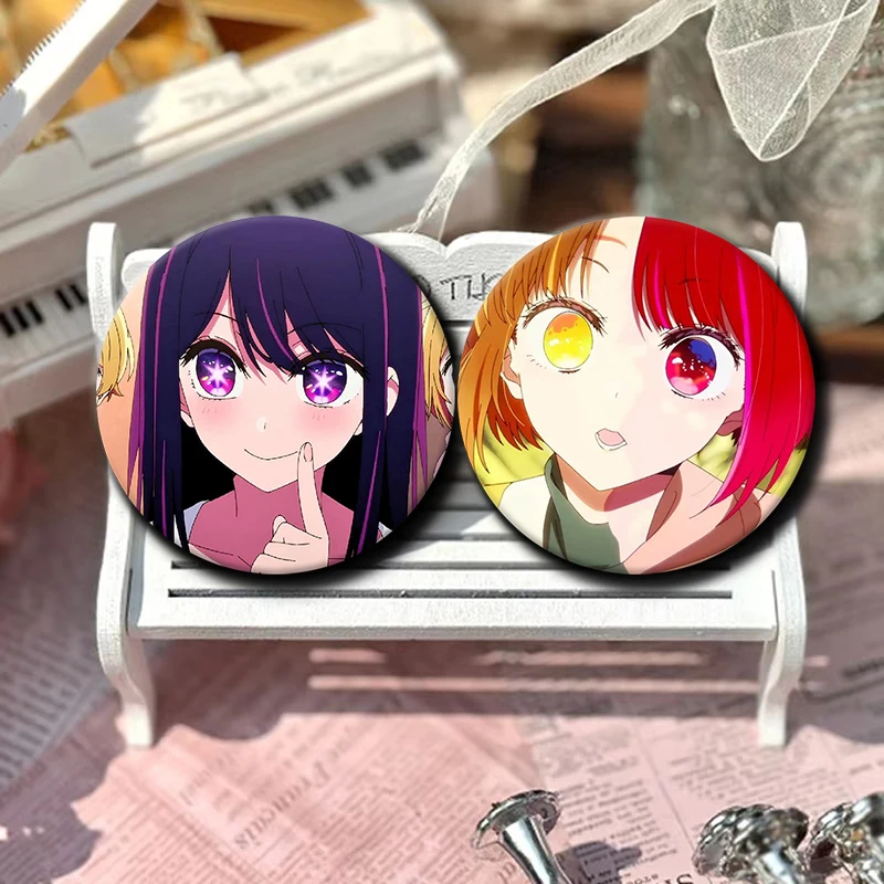 58mm New Anime OSHI NO KO Soft Button Pins Snap-on Design Brooches Daily Fashion Decoration Badges Ideal Gifts for Friends