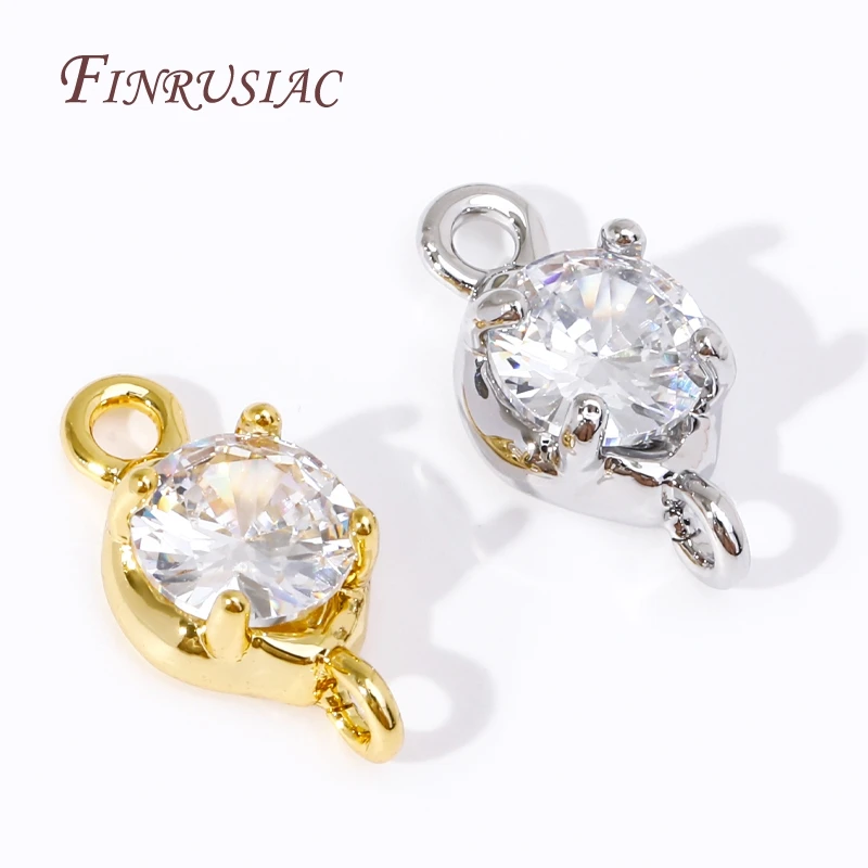 18K Gold Plated Zircon Crystal Decoration Connector Charms Accessories For Handmade DIY Women\'s Bracelet Earring Jewelry Making