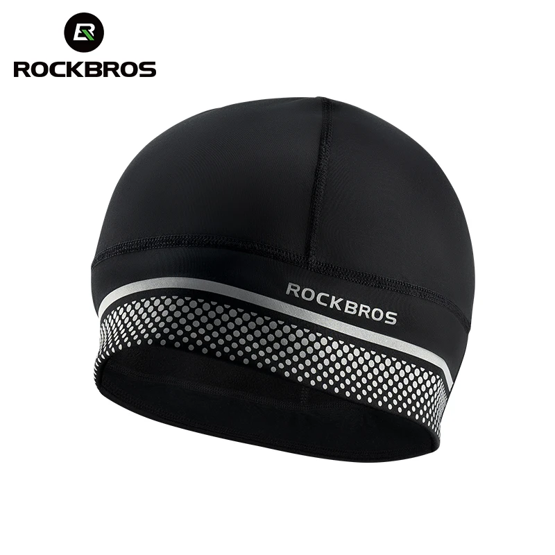 ROCKBROS Winter Fleece Ski Cap Windproof Thermal Cycling Cap Warmer Motorcycle Hat Helmet Liner Running MTB Bike Headwear