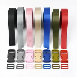 1/2/5Sets 20/25mm Plastic Release Buckle Tri-Glide Sliders Webbing Tape Bag Strap Side Clip Dog Collar Ribbon Band Accessories