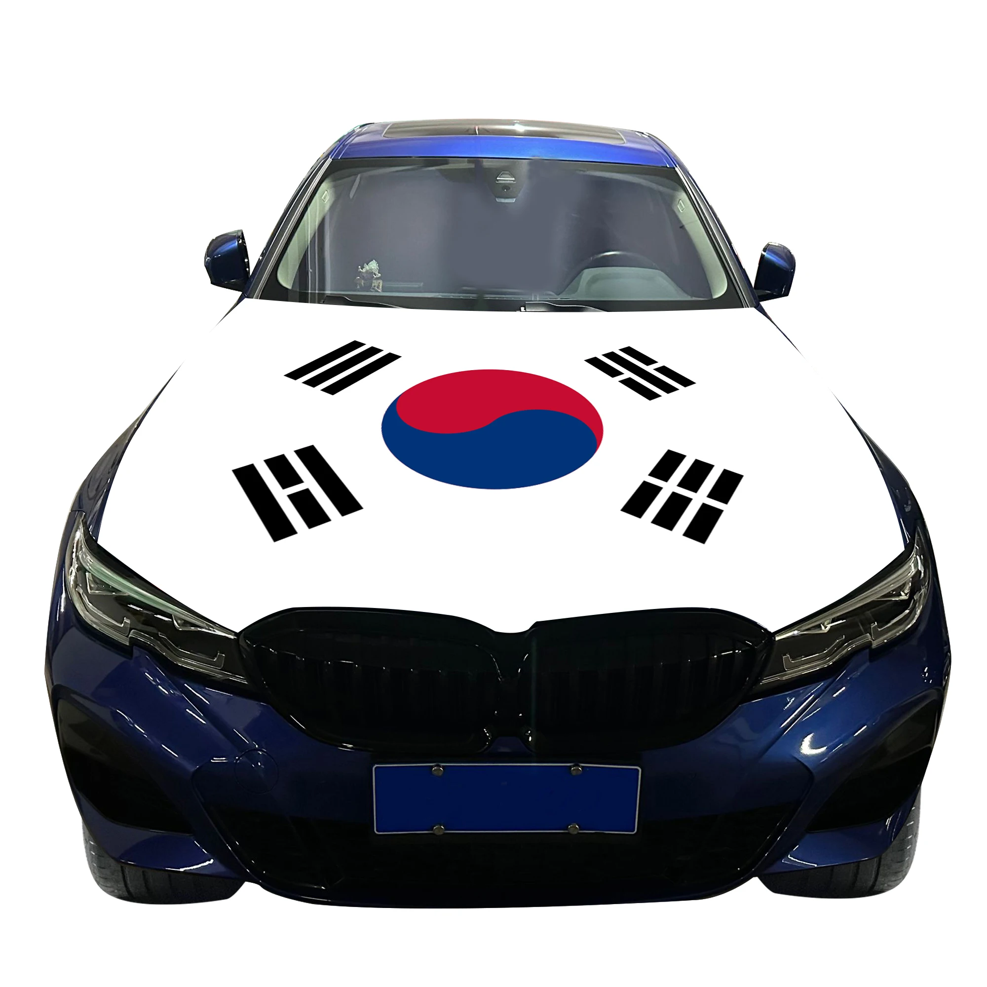 South Korea Car Hood Cover Flag  Universal Size Elastic Polyester 120x150cm for Car Decor