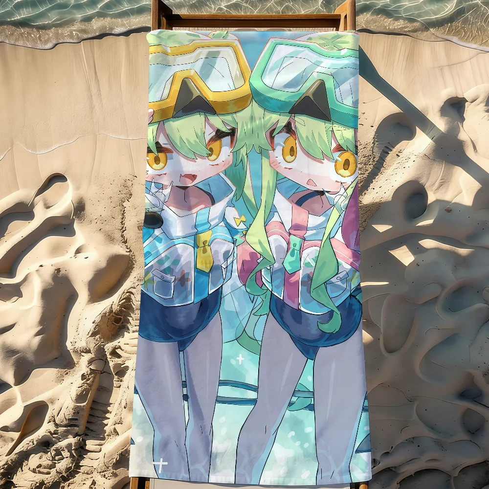 Game Tachibana Twins B-Blue A-Archive Towel Sports Quick Dry Travel Camping Gear Sandproof Soft Light Large Beach Towel