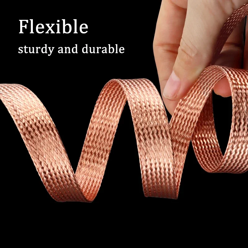Expandable Copper Braided Sleeve 2 4 6 8 10 12 14 16 18 20 25 28mm Pure Copper Tinned Copper Shielded Signal Metal Sheath Cable