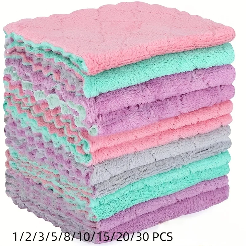 

10‑Pack Microfiber Dish Cloths – Double‑Sided Cleaning Towels for Tableware, Kitchen & Multi‑Purpose Use