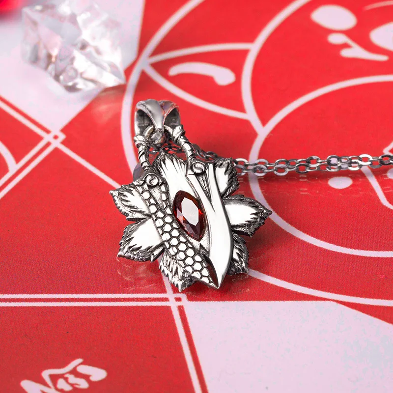 Fate Stay Night Heaven\'s Feel Red Archer EMIYA Necklace Anime FGO FSN Pendant 925 Sterling Silver Gift