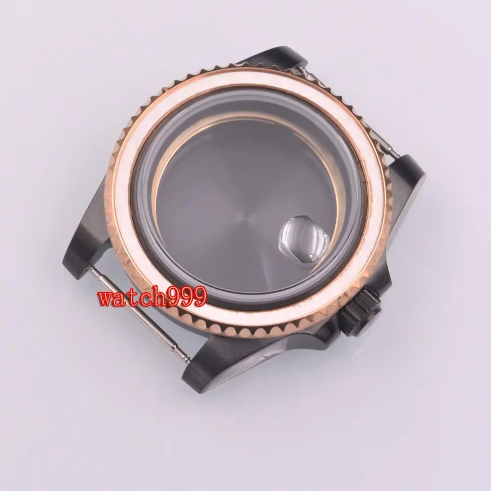 Sapphire glass watch case Fit Miyota 8215 DG2813 3804 ETA 2836 movement  40mm Solid steel Watch Case