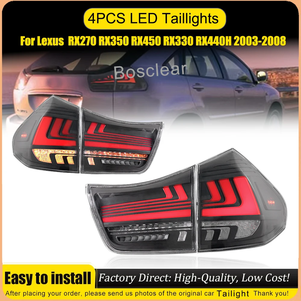 

Автомобильные фары для Lexus RX RX270 RX350 RX450 RX330 RX440H 2003-2008 светодиодные задние фонари в сборе, ходовые огни, динамический указатель поворота