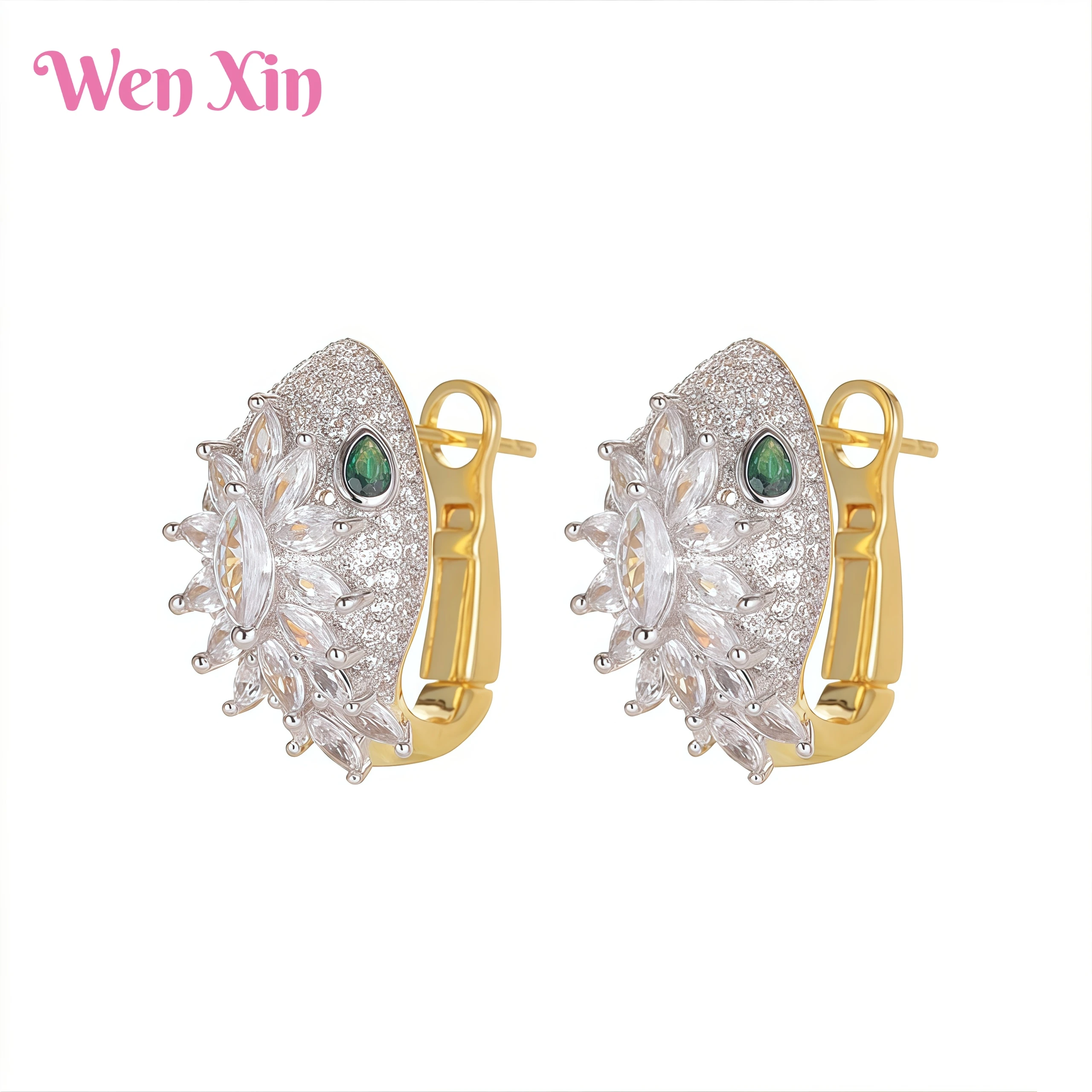 

WENXIN Brand MUSHAN MCT Quality Jewelry Stud Earrings With Low Luxury Diamond Studded Retro Serpentine Earrings for Women