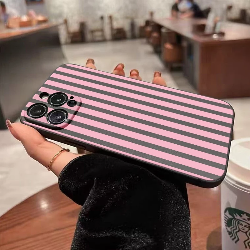 Coque de téléphone à motif de rayures roses minimaliste, étui pour Honor X9C, Honor X9 X8 X7A X7B X6 Magic 7 6 5 4 Lite 300 200 100 90 Pro