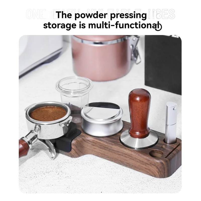 A005-유니버설 커피 포타필터 스탠드 베이스 에스프레소 탬핑 스테이션 우든 홀더 51/53/54/58mm용