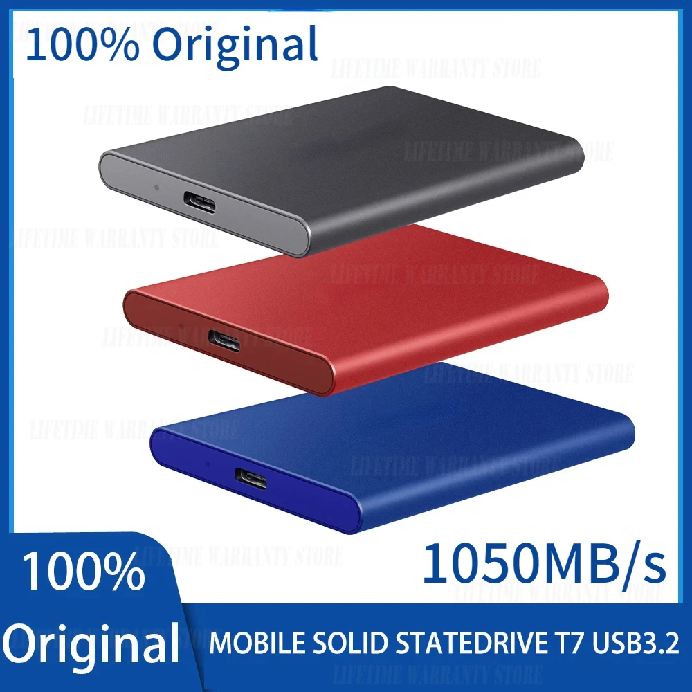 

256TB NEW T7 Portable SSD 500GB 1TB 2TB External Disk 1050MB/S Solid State Disk USB 3.2 Gen 2 Type C For Laptop Smart phone PC