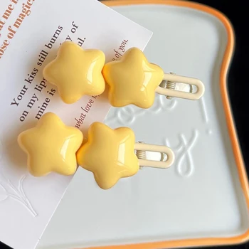 Bonito colorido 3d estrela grampo de cabelo para meninas doce cabelo decorar kawaii hairpin hairgrip presilhas crianças adorável acessórios para o cabelo