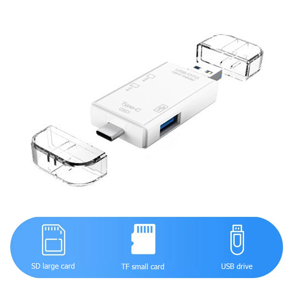 

6 IN 1 USB/Micro USB/Type C To SD TF Card Adapter OTG SD/TF Card Reader USB 3.0 Card Reader Adapter Laptop PC Accessories