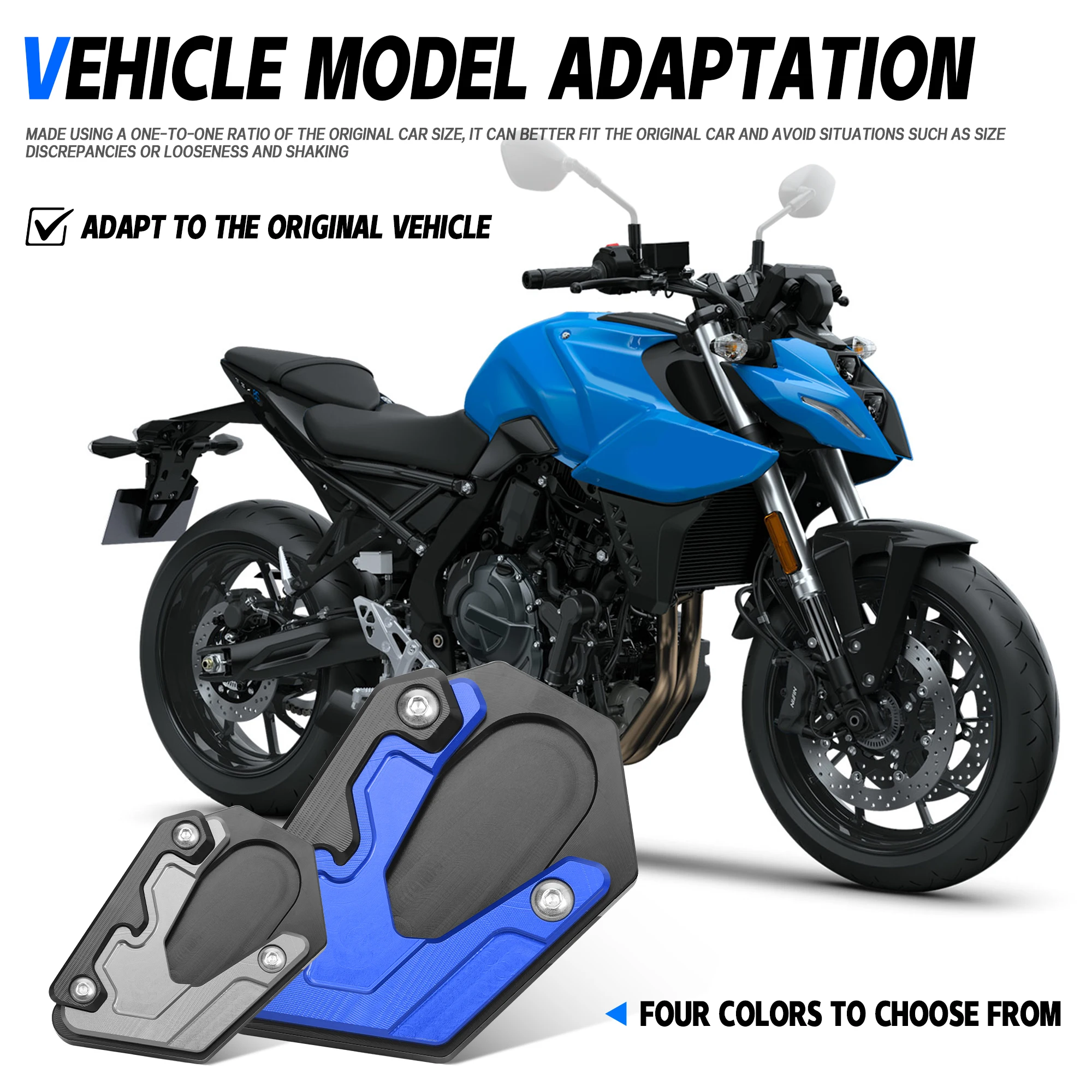 For Suzuki GSX-S1000GT GSX-8S Side Brace Enlarge Motorcycle GSX 8S Aluminum Allo Kickstand Side Foot Pad Bottom Enlargement