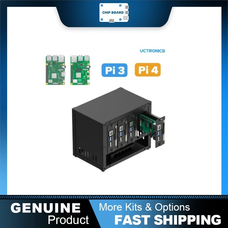 UCTRONICS Raspberry Pi Cluster Case, 4 Board Rack Enclosure, 4×2.5