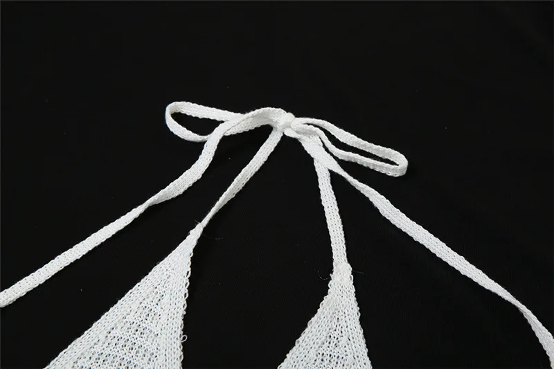 Vintage Häkel blume aushöhlen Kleid Vertuschungen schicke Frauen sexy stricken rücken freie Krawatte Mini kleid Sommer Strand Urlaub Bodycon – Detail 24