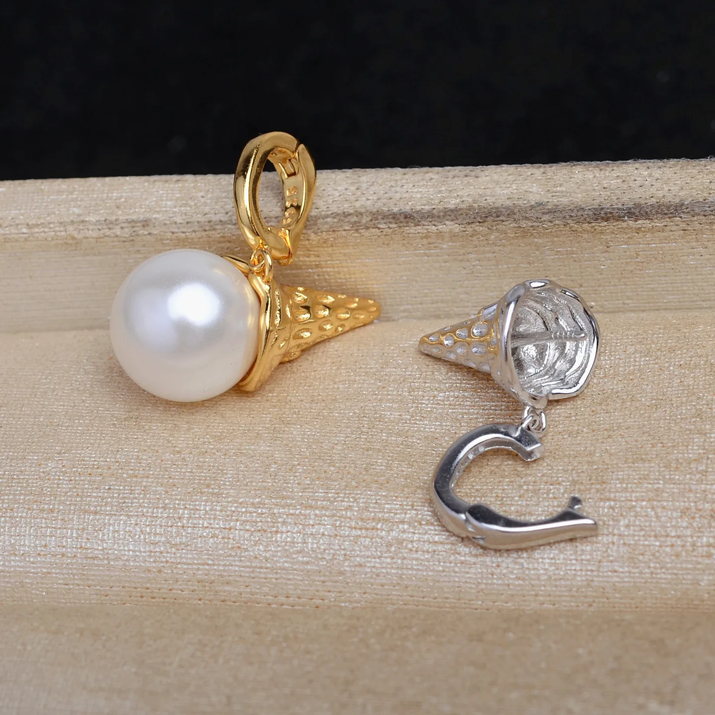 

Wholesale 925 Sterling Silver Pendant Mounts Base Findings Settings Mountings Jewelry Fittings for 10-11mm Pearls 3pcs/lot