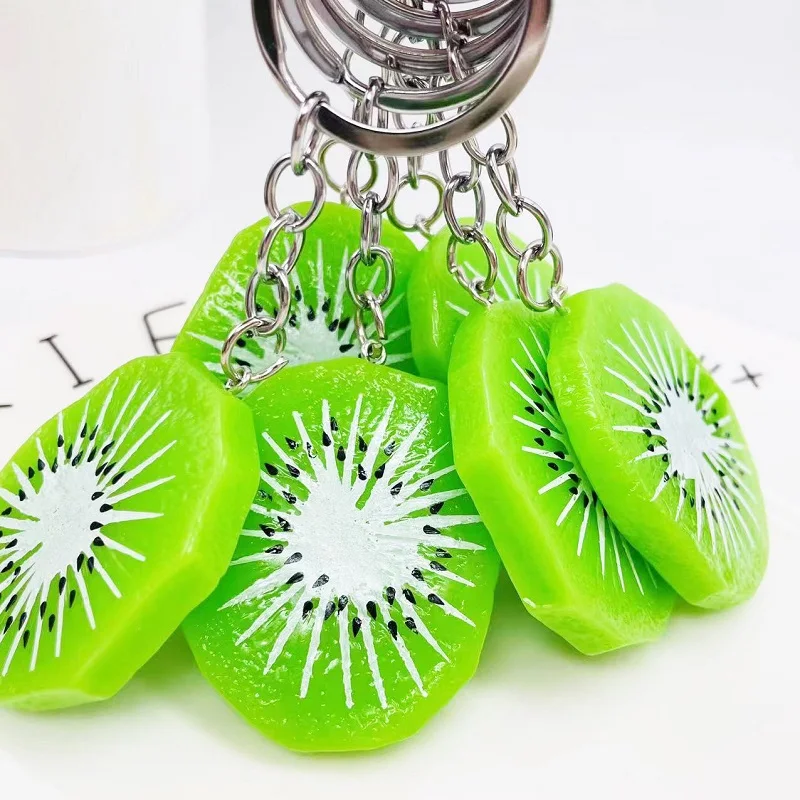 1Pcs Kawaii Acrylic Fashion Kiwi Fruit Keychain Charms For DIY Decoration Bag Key Chain Creative Jewelry Making DIY Keyring Toy