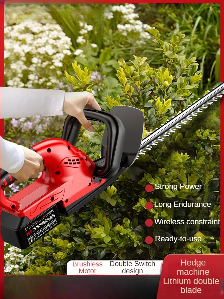 

Cordless Hedge Trimmer with Lithium Battery, Electric Branch Cutter for Tea Tree and Garden Fence