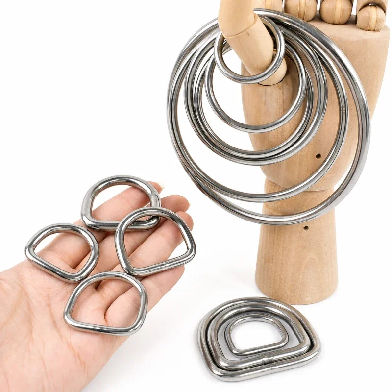 2/5Pcs 15-50mm Stainless Steel O D Ring Buckles Handbag Strap Connector Rings Leather Craft Clasp Carabiner Belt Hook Bag Parts