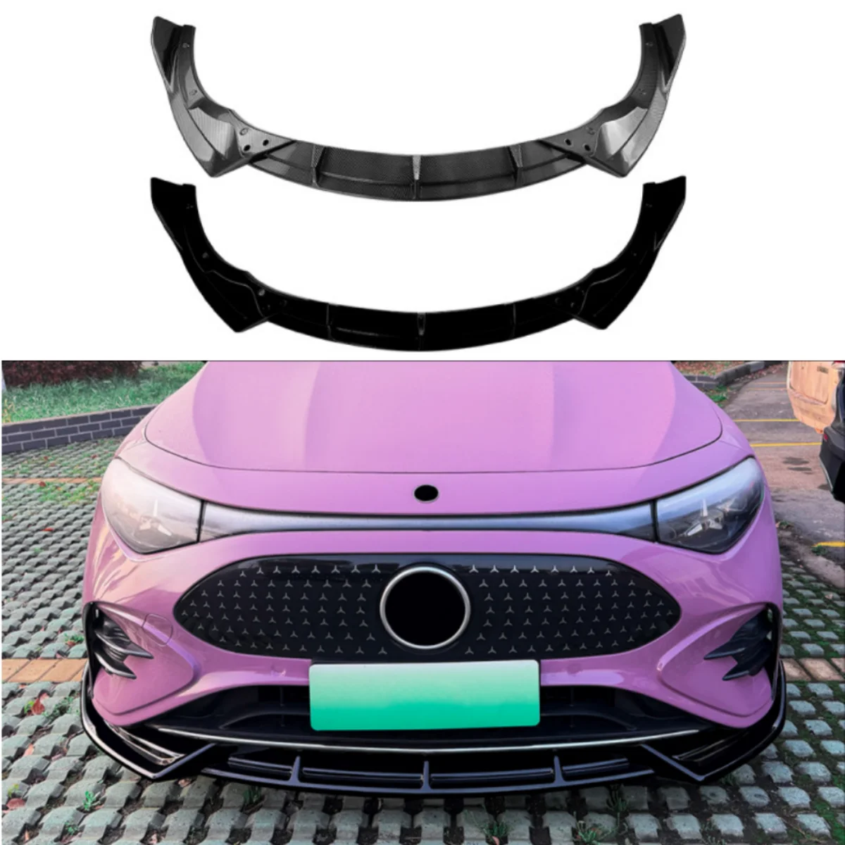 

Front Bumper Lip Spoiler For Benz CLA C174 C178 AMG Line 2026+ 3pcs Front Diffuser Spoiler Body Kit Splitter Accessories