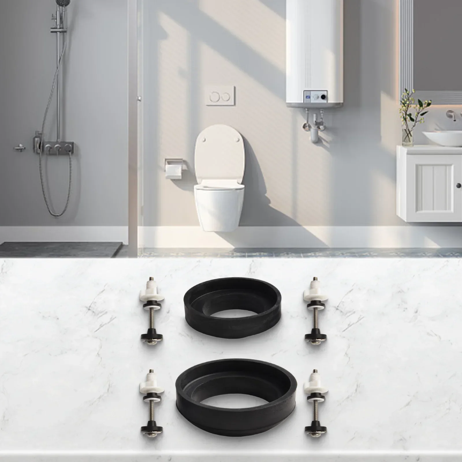 Seal Gasket Toilet Hinge Toilet Repair Set Flush Valve Installation Rectangular Stainless Steel Toilet Cistern