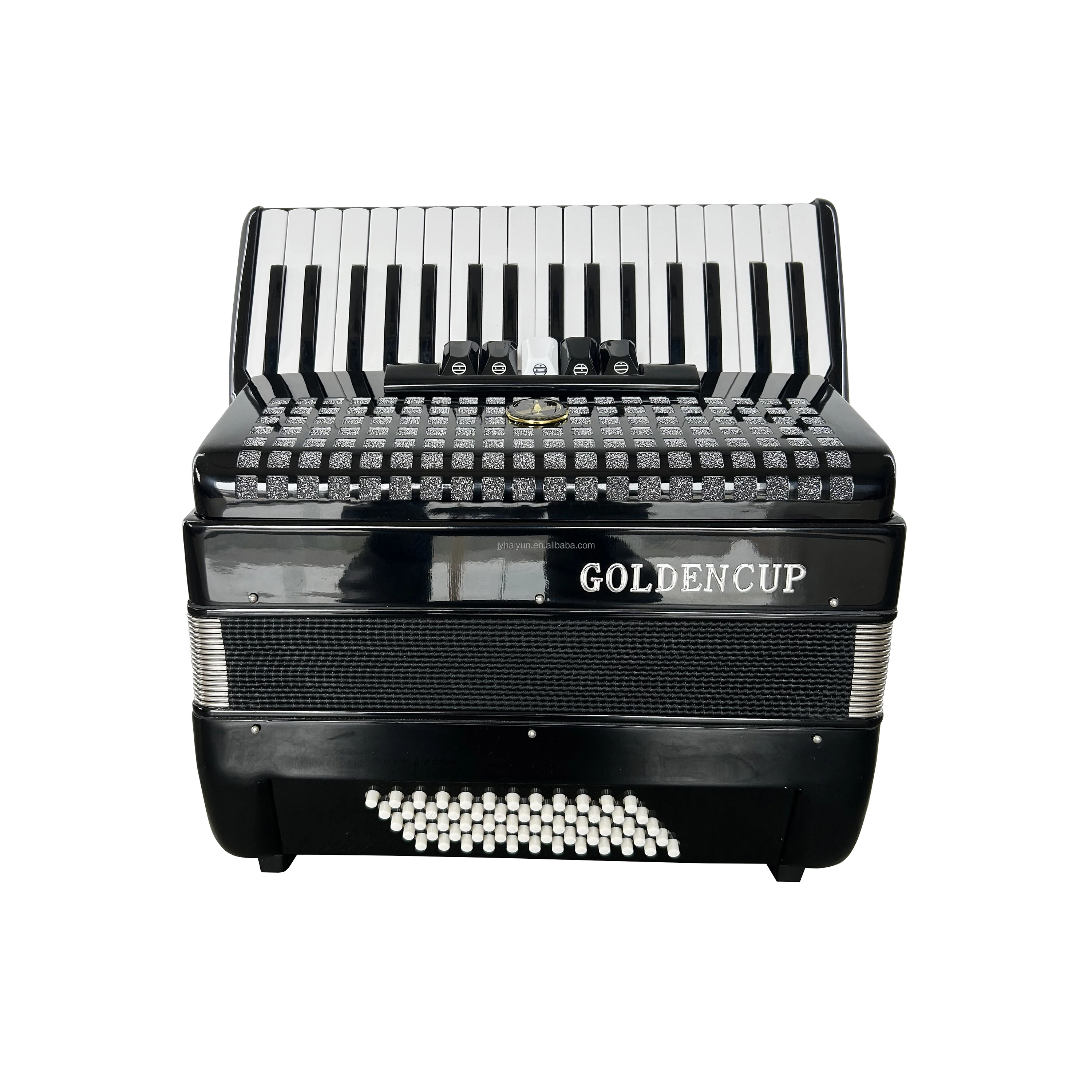 34‑Button 60‑Bass 5‑Registers Chromatic Button Accordion Black Celluloid For Adult Folk Practice Stage Performance