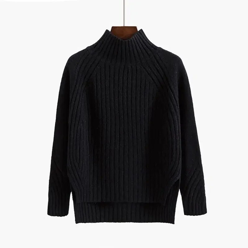 2023 Winter New Women Cashmere Sweater Turtleneck Sweater Long Sleeve Jumper Female Casual Solid Color Knitted Pullover Sweater