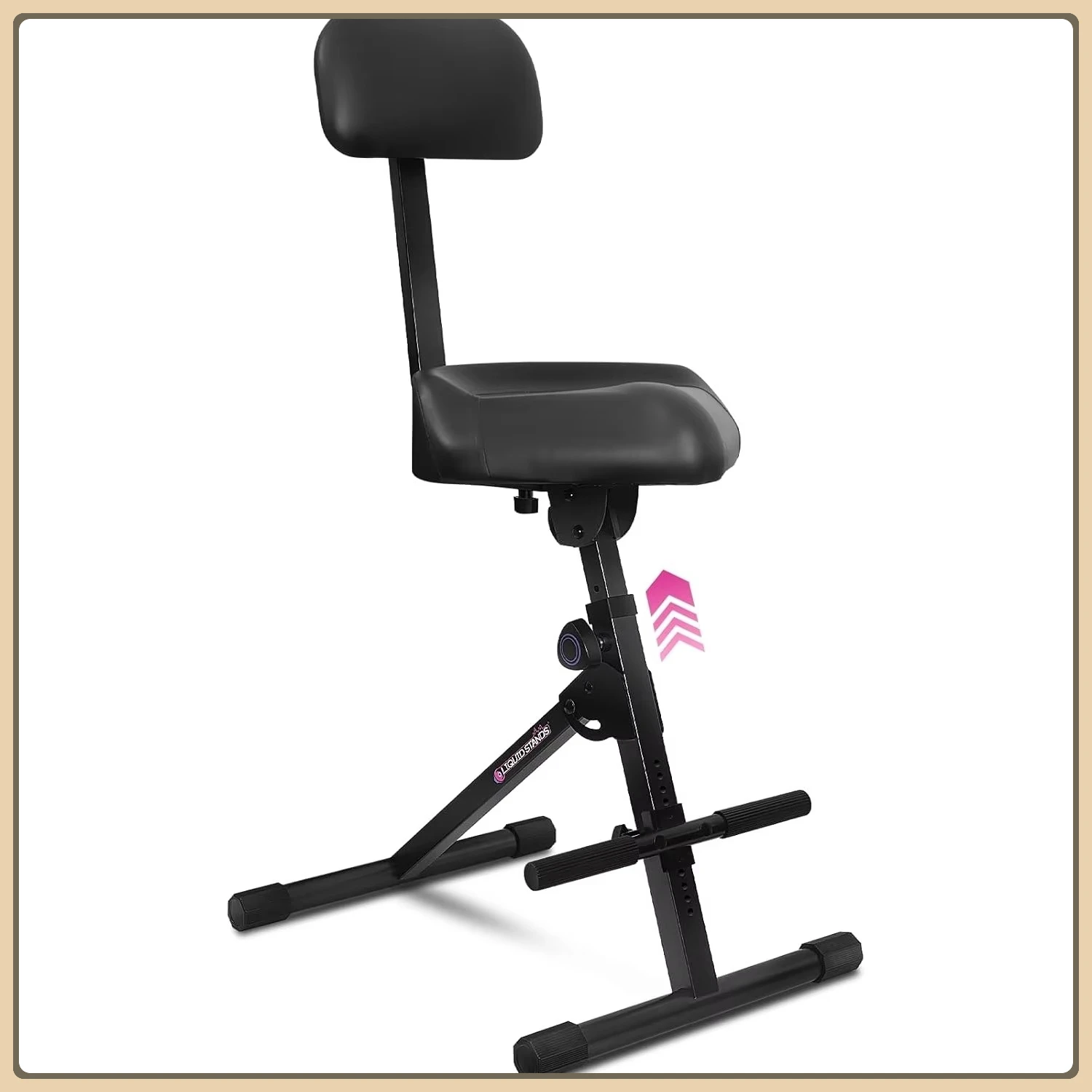 Taburete de guitarra ajustable con respaldo, asiento de trono de tambor de músico de altura estándar para guitarristas y pianistas.