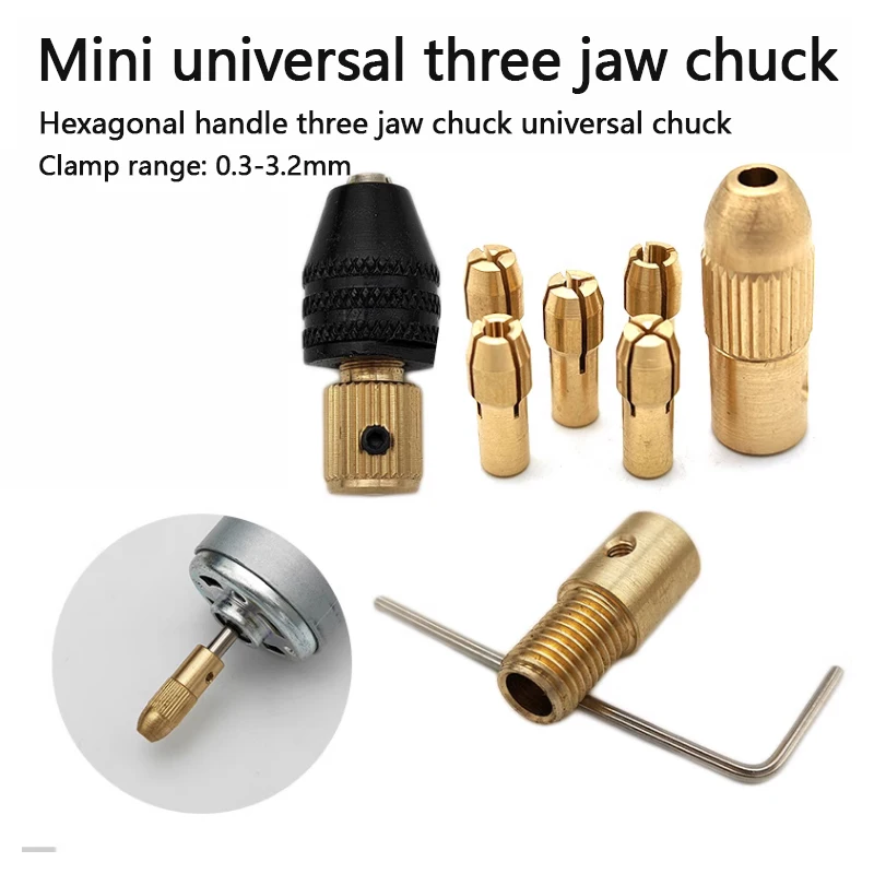 

Electric grinding accessories, mini electric drill, flexible shaft, universal chuck, multifunctional chuck, mini universal three