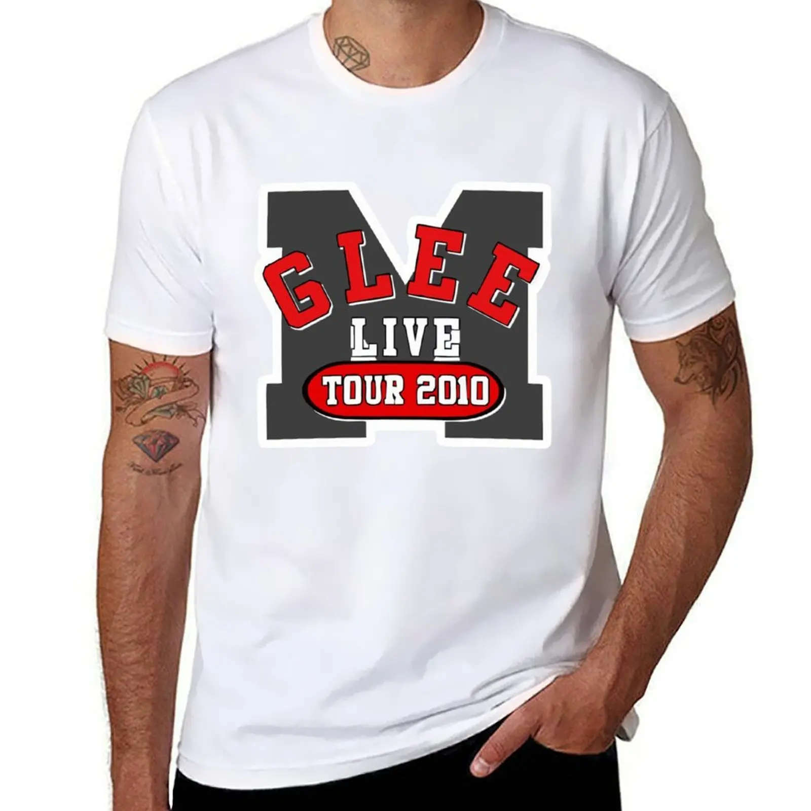 

Glee Live Tour m-erchandise T-Shirt man tshirt man t shirt heavy cotton T-Shirt