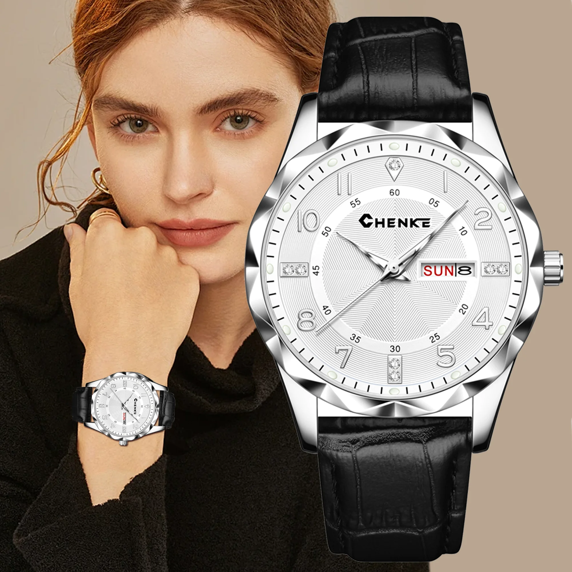 

Stylish Ladies’ Leather Strap Watch: A Sophisticated Quartz Timepiece for Business and Leisure Reloj