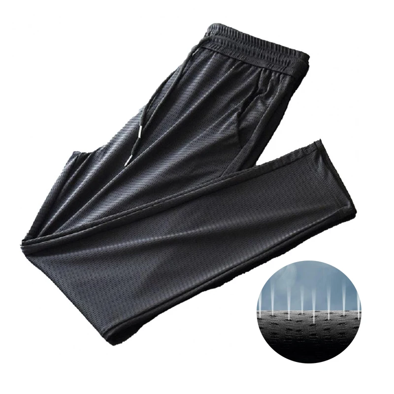 

Sports Pants Men's Quick-drying Ice Silk Breathable Nine-point Summer Thin Running Fitness Loose Mesh Air-conditioning Trousers