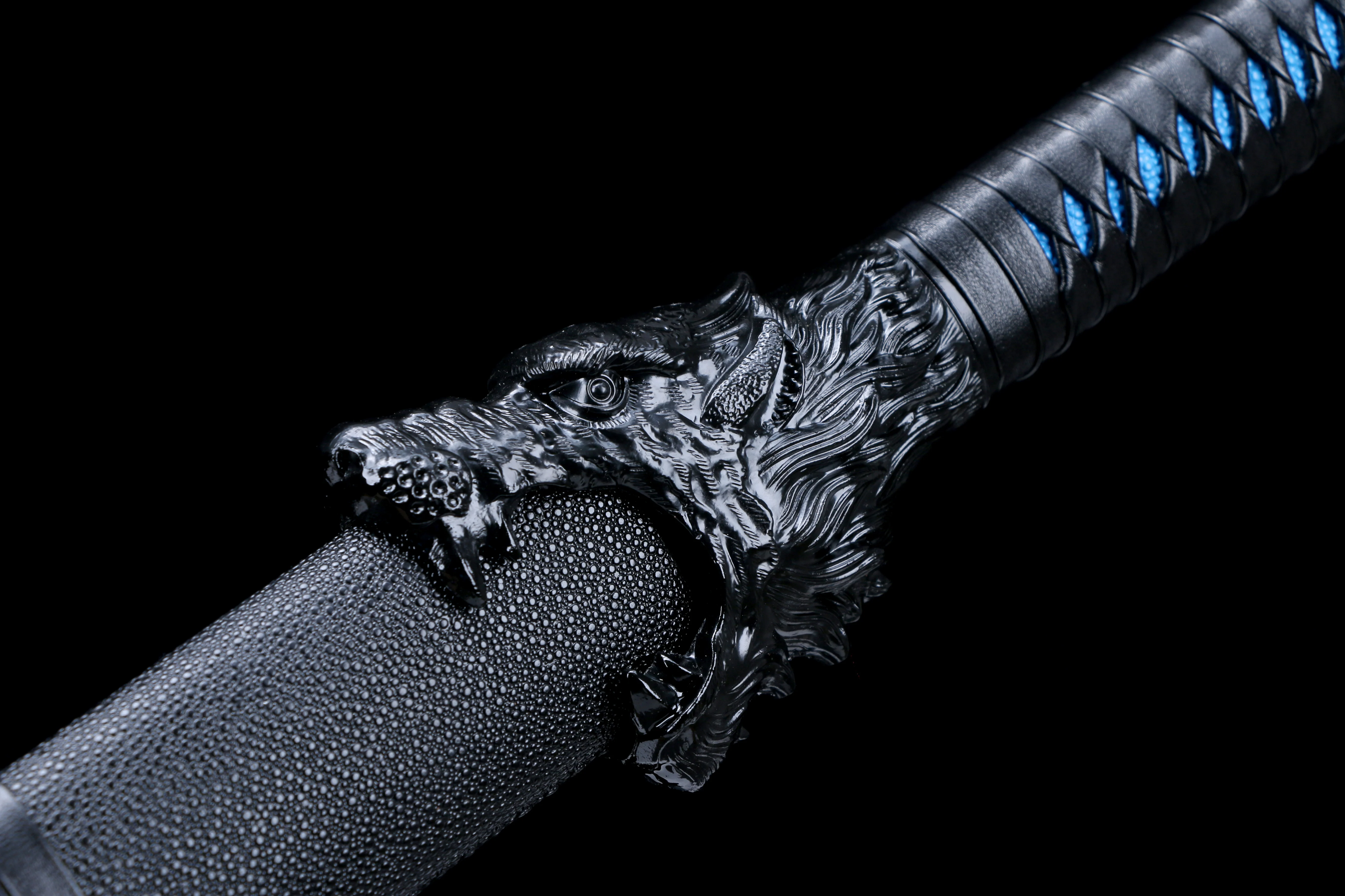 

120 cm Medieval Wolf King hammer-texted sword katana full tang Spring steel Templar Knight samurai sword Battle preparation Ninj
